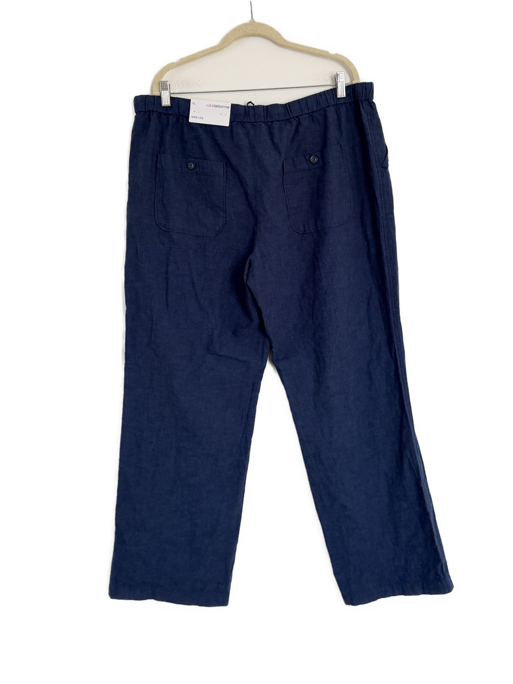 Liz Claiborne Linen Blend Wide Leg Pants Indigo Size XL NWT - Picture 4 of 4